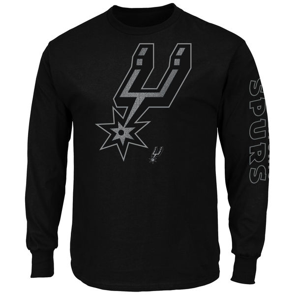 NBA Men San Antonio Spurs Majestic Up and Over Long Sleeve TShirt  Black->->Sports Accessory